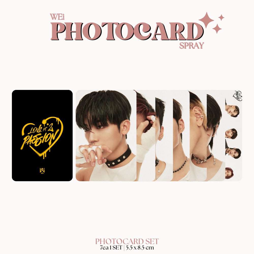 PHOTOCARD WEI PASSION SPRAY 2SISI (ISI 7 PCS + LAMINASI 2 SISI) TANDA TANGAN TTD KPOP IDOL KOREA PREMIUM MURAH UNOFFICIAL DAEHYEON YOHAN DONGHAN YONGHA JUNSEO SEOKHWA READY STOCK !