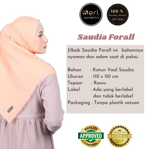 Saudia Rawis Saudia Forall Kerudung Segi Empat Hijab Segi Empat Jilbab Segi Empat Polos Segi Empat