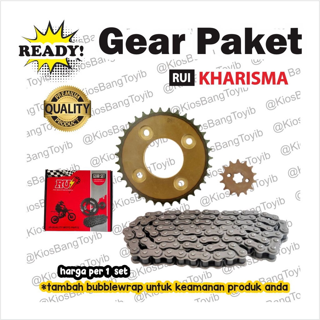 Gear Paket Set Depan Belakang + Rantai Karisma Supra X125 35T / 14T - 104L (RUI/MAHKOTA)