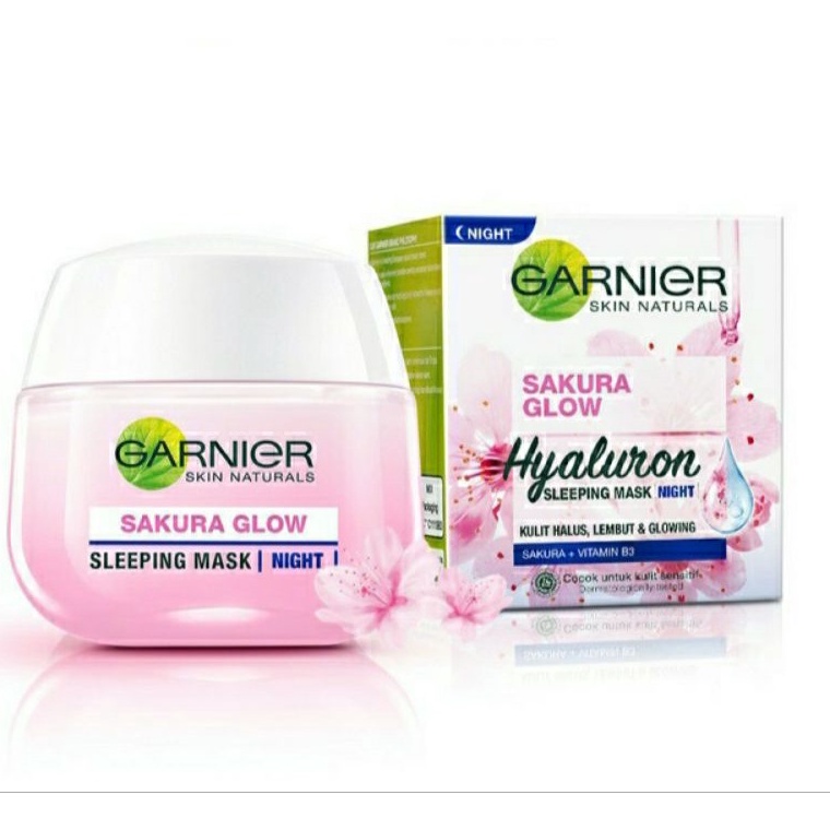 [50ml] Garnier Sakura Glow Hyaluron Sleeping Mask Night Cream