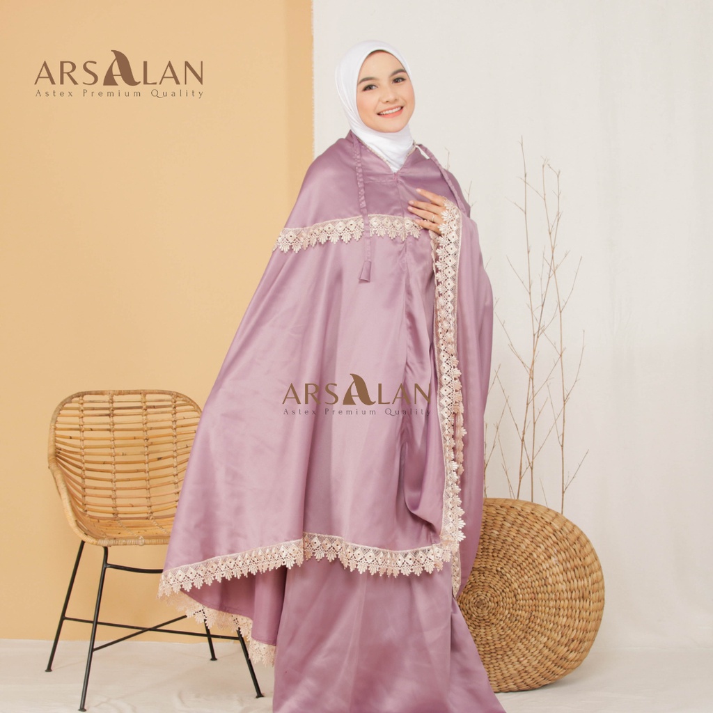 Mukena Dewasa Velvet Silk Premium Renda Mewah 2in1 Jumbo | Mukena Seserahan | Arsalan