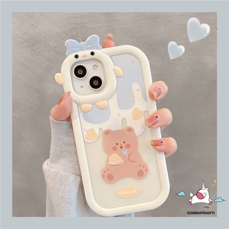 Casing Realme C33 78 9 8i 8i 8pro 9pro+C12 C15 C21Y C31 C11 C25Y C35 C30 C25 C25s C21 C2 C1 C3 C17 5 6i 9i 5s 5 7i Kartun Ice Cream Bear Rabbit Lucu 3D Bow Monster Lensa &lt;Unk&gt;