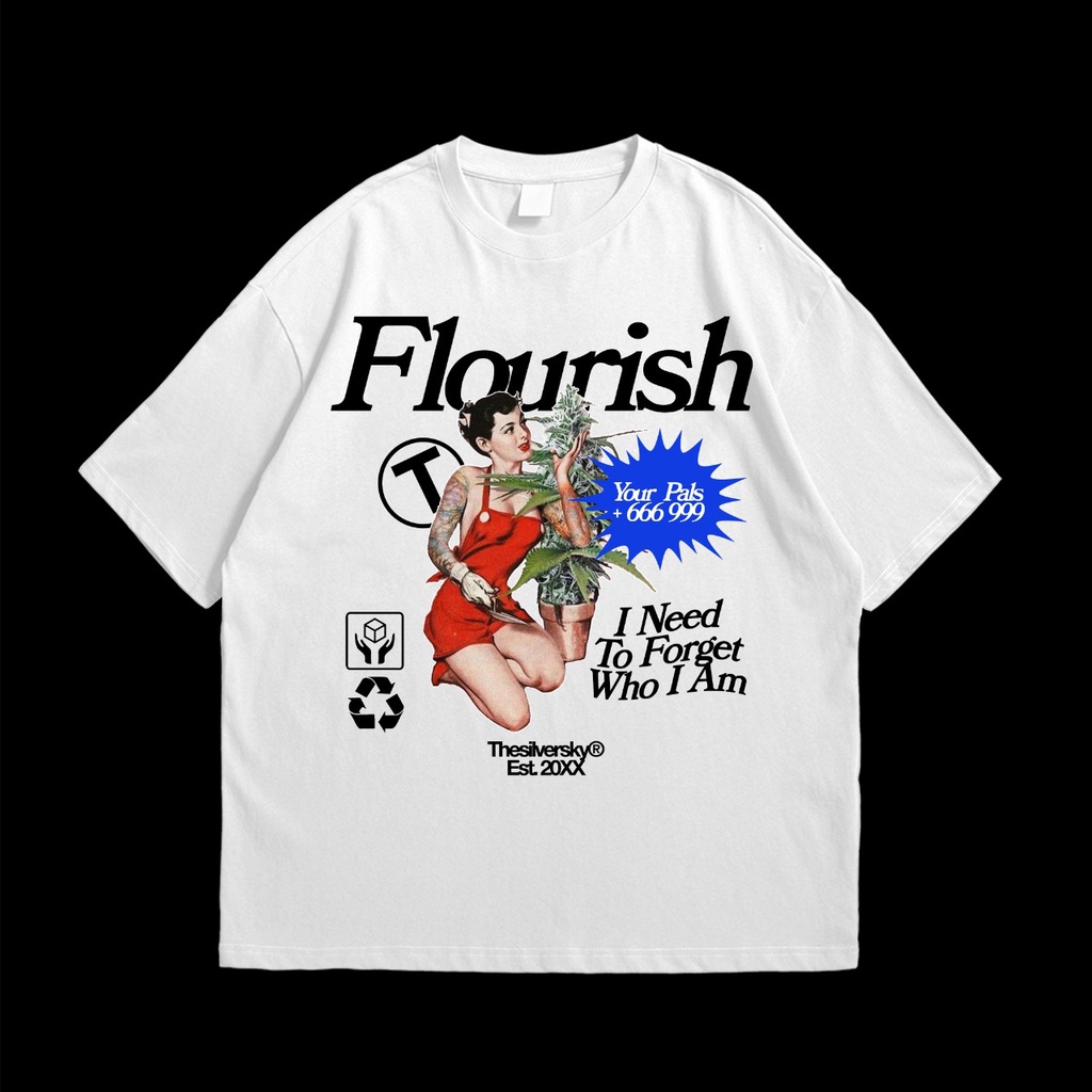 Thesilversky Flourish White T-shirt Premium (Bisa Request Warna)