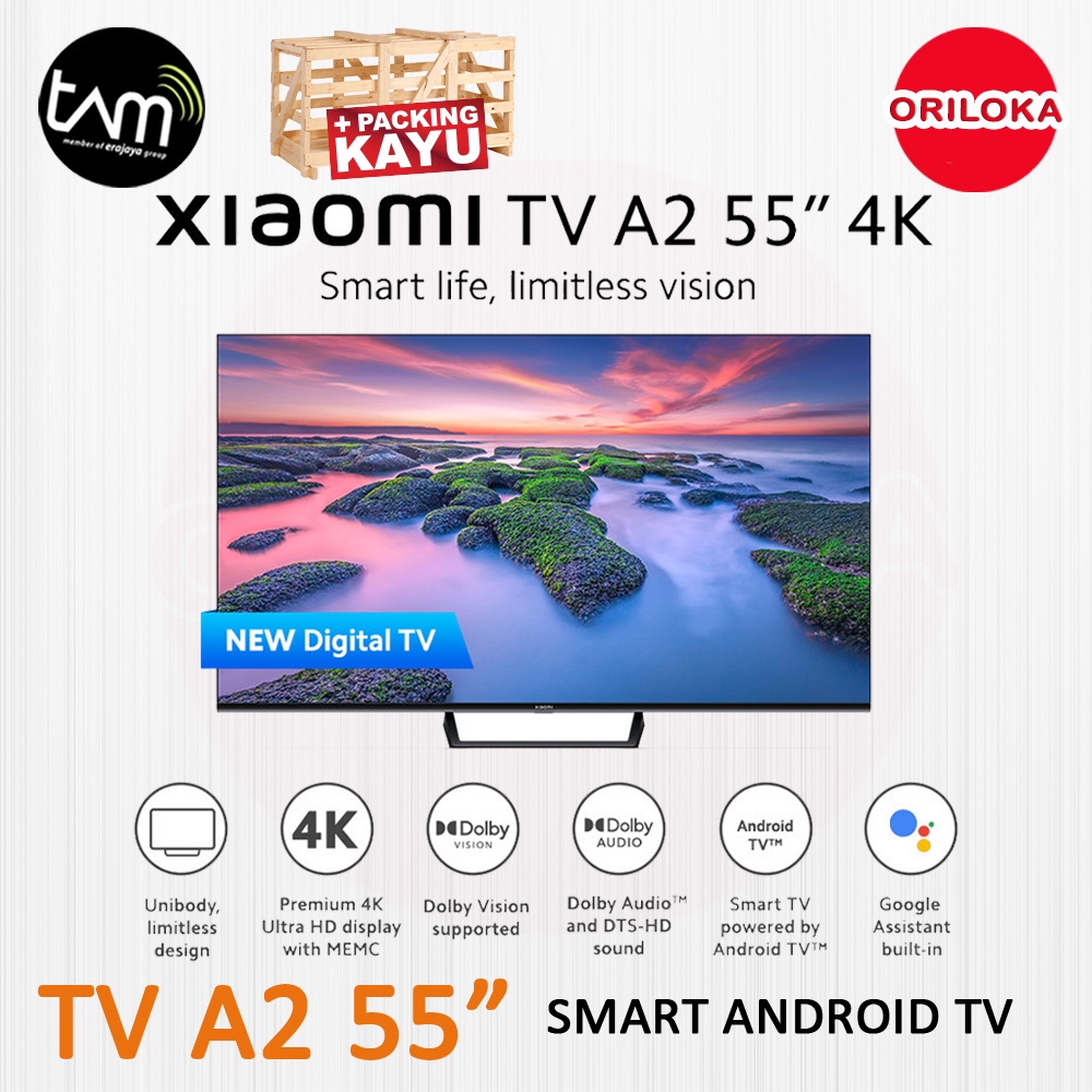 [PACKING KAYU] Xiaomi Mi TV A2 55 inch Android TV Garansi Resmi - Packing Kayu, 55 Inch