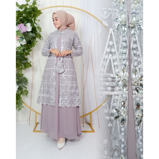 YASMIN DRESS // BAHAN TILLE BORDIR MUTIARA MIX CERUTY // BAJU PESTA // KEBAYA MODERN // KEBAYA WISUDA // By Jannah