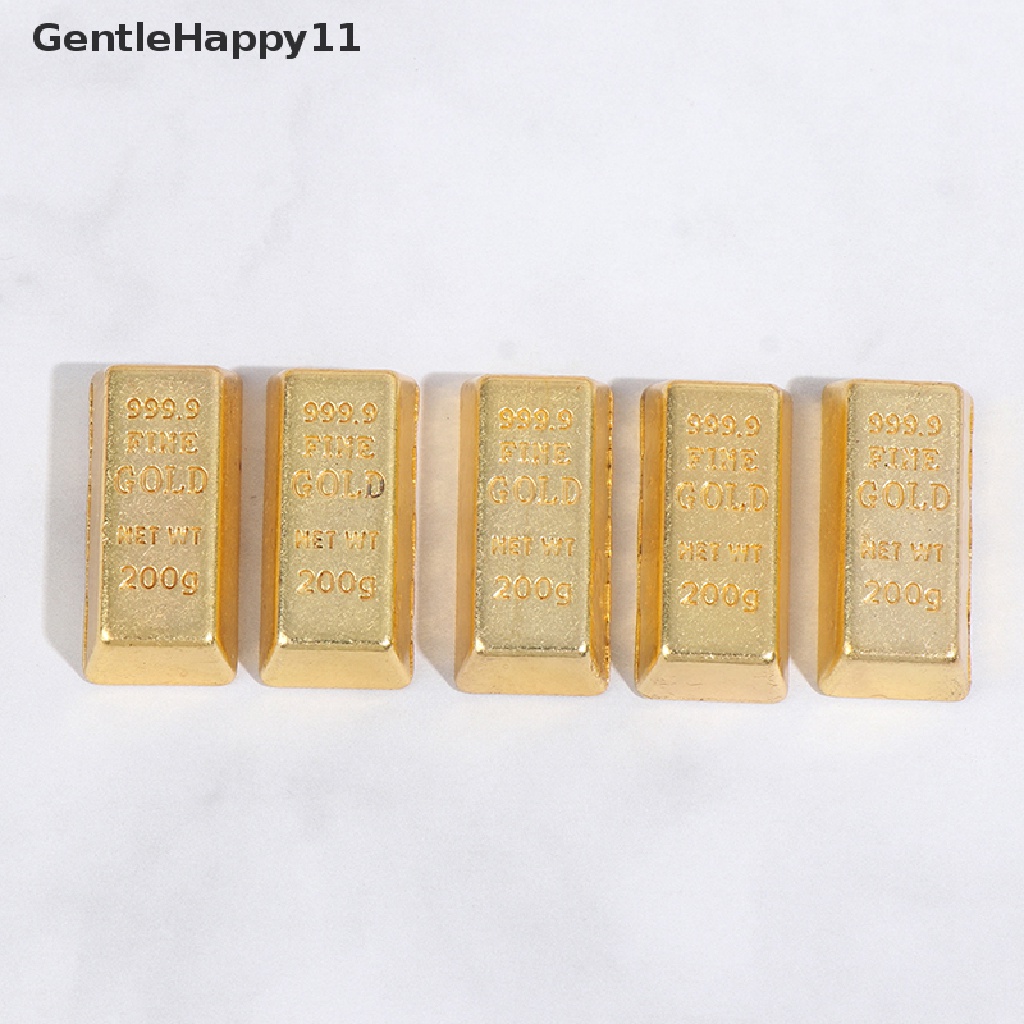 Gentlehappy1:12rumah Boneka Miniatur Bata Emas Mini Tembaga Cash Dolls Aksesoris Rumah id