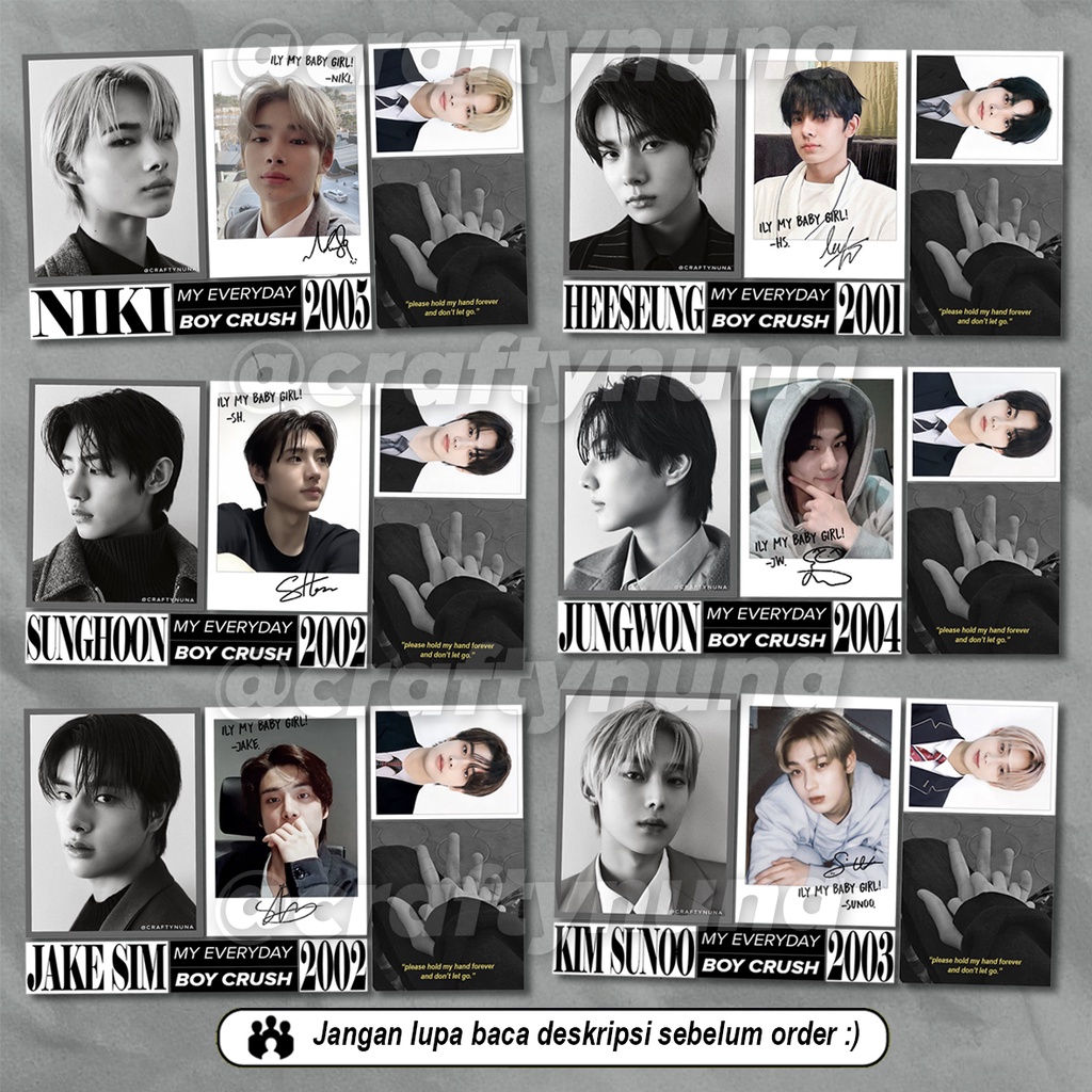 BARU! ENHYPEN BOY CRUSH AESTHETIC STICKER SET DECO CASE HP STIKER BOYFIE ESTETIK KPOP JOURNAL