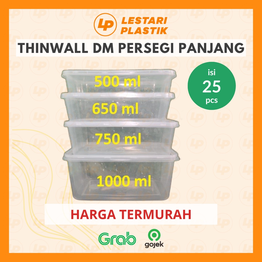 [TERMURAH] KOTAK MAKANAN / PLASTIK MAKANAN Thinwall Merk DM / Kotak Makan / Tempat Makan / Kotak mak