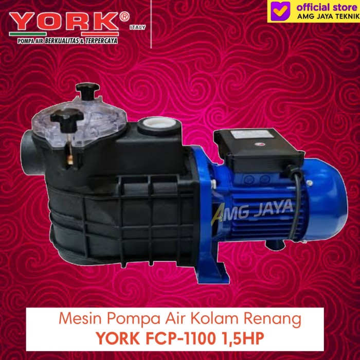 MESIN POMPA AIR KOLAM RENANG 1,5HP YORK ITALY FCP 1100 ORIGINAL