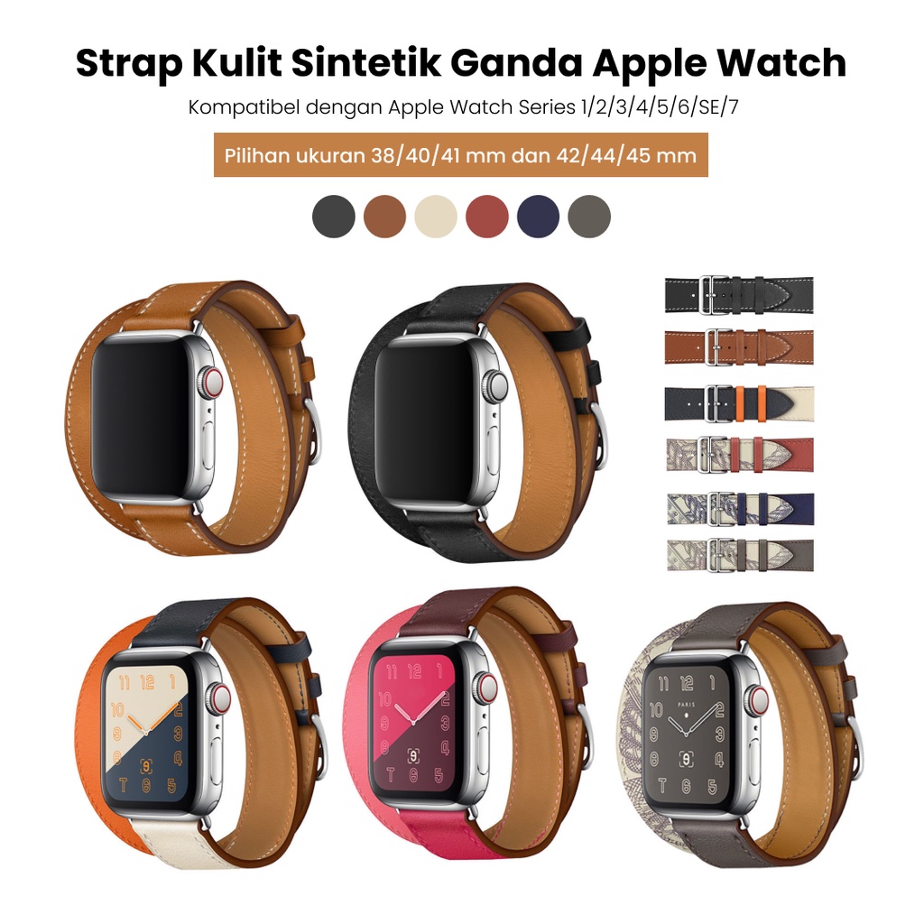 Apple Watch Leather Strap iWatch 1 2 3 4 5 6 SE 7 Replacement Band