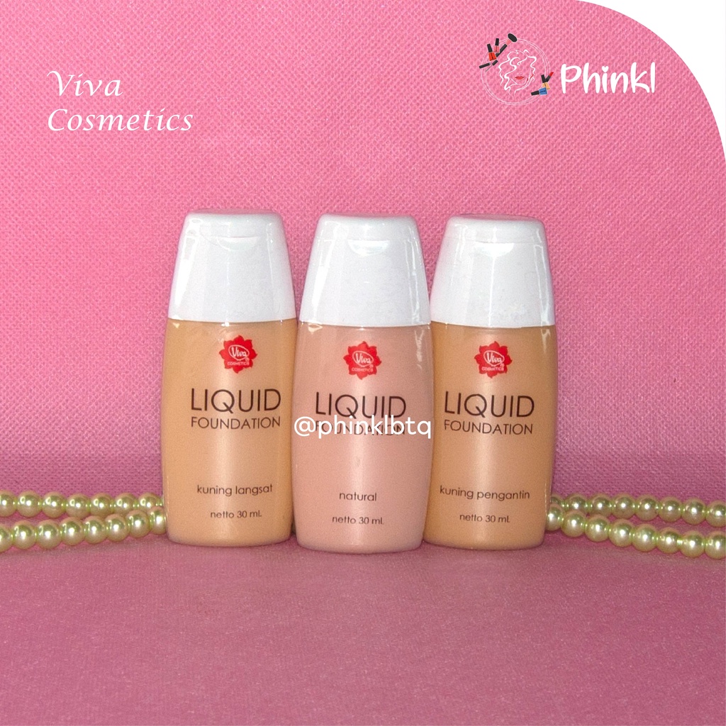 `ღ´ PHINKL `ღ´ 【v】【i】【v】【a】 Viva foundation cair liquid with bengkuang alas bedak lembut hasil  natural ringan sehari hari