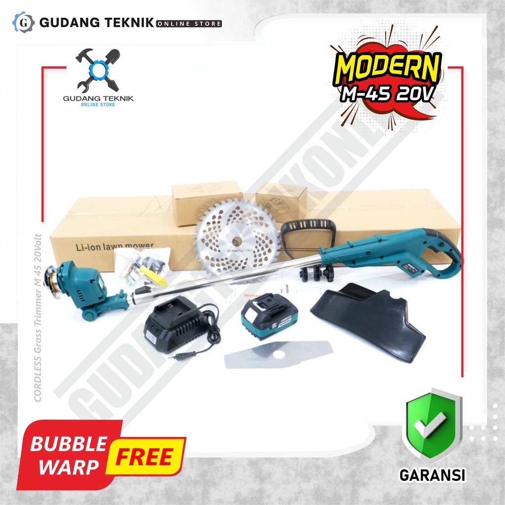 Mesin Potong Rumput BATERAI MODERN 20V M45 / CORDLESS Grass Trimmer 20Volt M 45 BATTERY MODERN