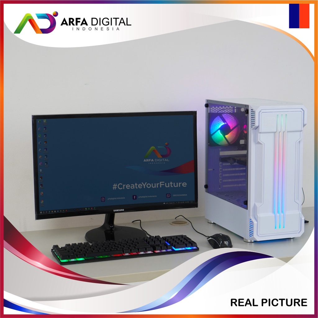 PAKET LENGKAP PC GAMING AMD Ryzen 3 3200G SSD RAM 8GB Monitor Led 24' | ARC04