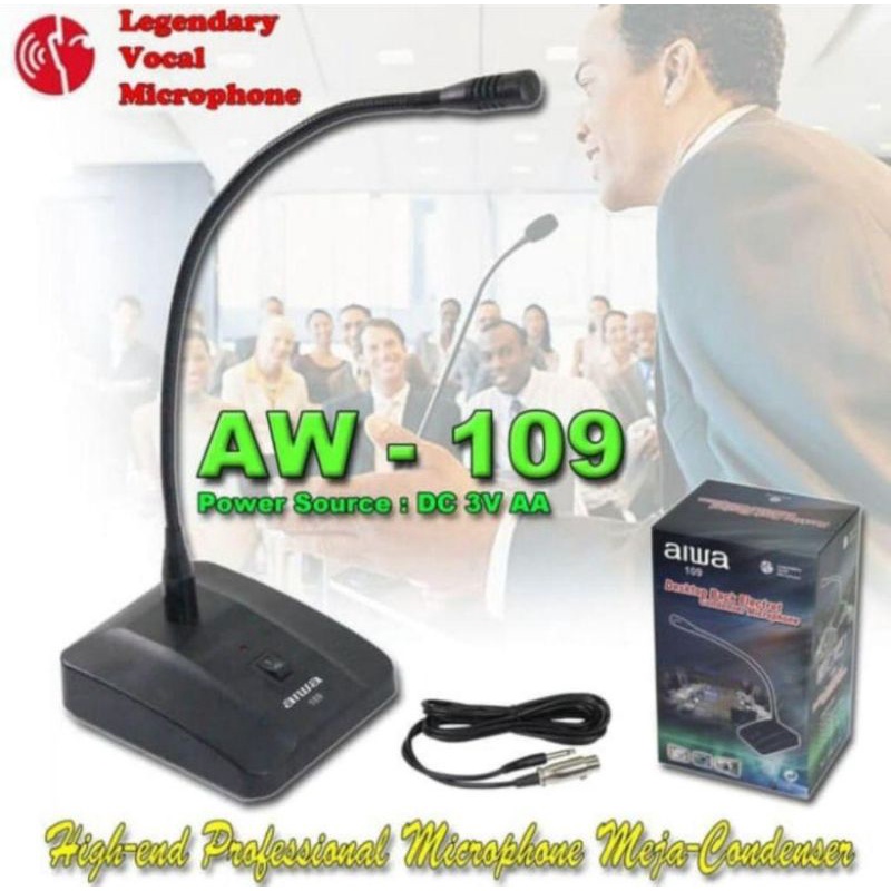 Mic podium kabel AW 109 suara sensitif Mic meja