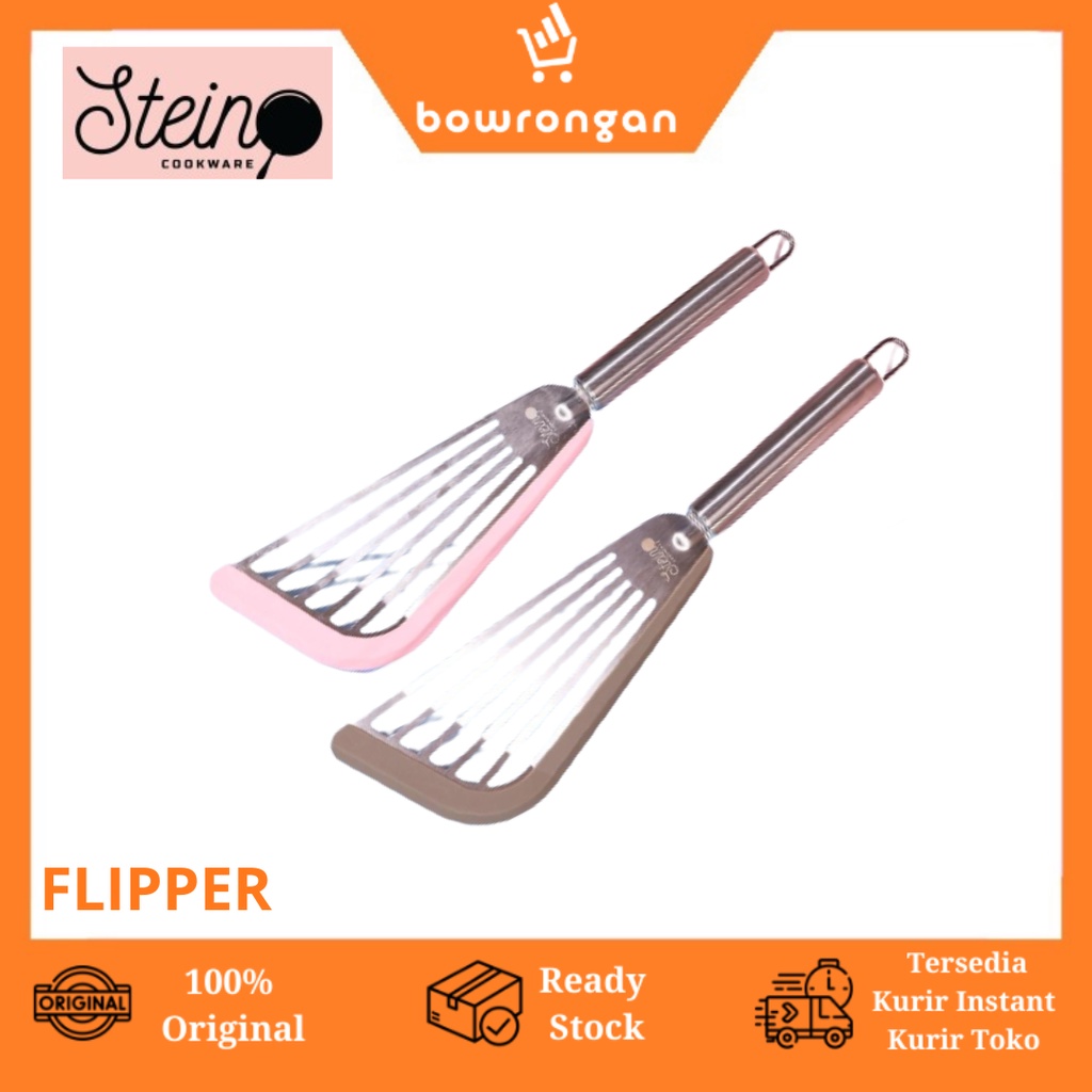 STEINCOOKWARE FLIPPER STEIN FOOD SPATULA STAINLESS SUTIL SILICONE