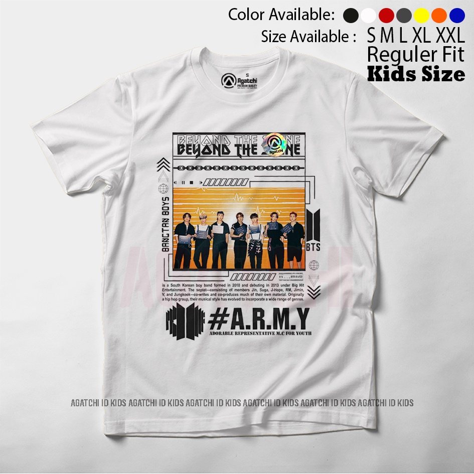 Baju Kaos Atasan Anak Perempuan Motif Personil Grup BTS / Bangtan Boys