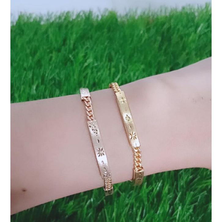 gelang perak asli silver 925 lapis emas/gelang tangan rantai penang ukir/asli silver/fashion wanita terbaru