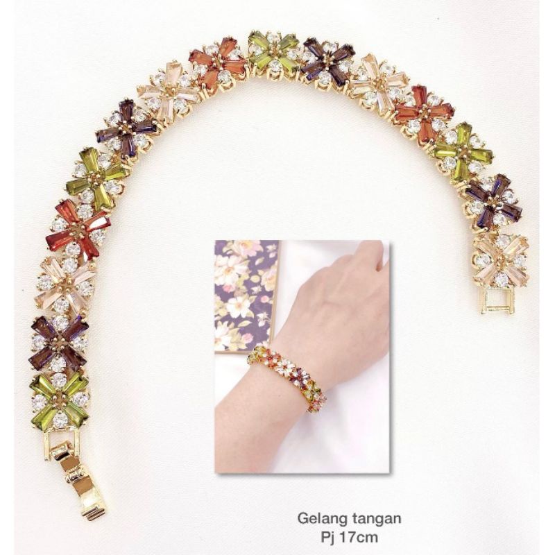 Gelang Titanium asli Swarovsky Full mata kilau Anti karat anti alergi Stainless steel ori Premium Branded Band 872