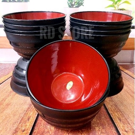 promo 12.pcs mangkok ramen ulir multiwarna plastik food grade polos tebal tahan panas...