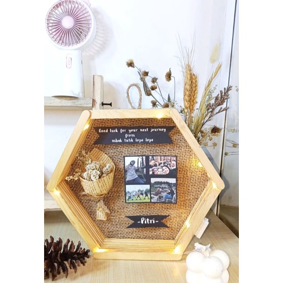 Frame hexagonal Kado Lucu, Frame Gift, Frame stik