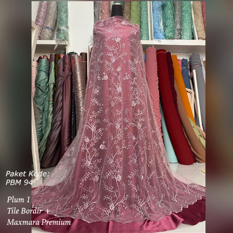 (Eldinatextile4) Bruklat tile+maxmara premium//Paket Bridesmaids/baju kebaya//gaun