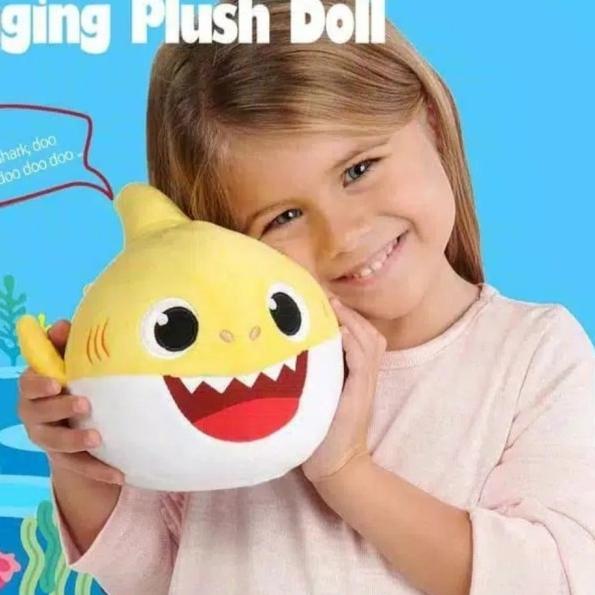 Kado Mainan Anak Baby Shark Dancing Singing / Mainan Boneka Baby Shark - BLUE