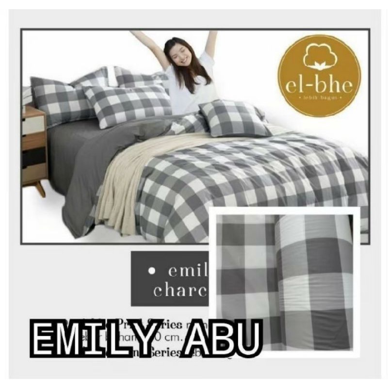 Sprei Minimalis Kekinian Kotak Grid Biru Abu Khaki Pink Ungu Hijau Semua Ukuran