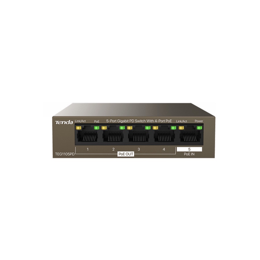 TENDA TEG1105PD 5-Port Gigabit PD Switch With 4-Port PoE