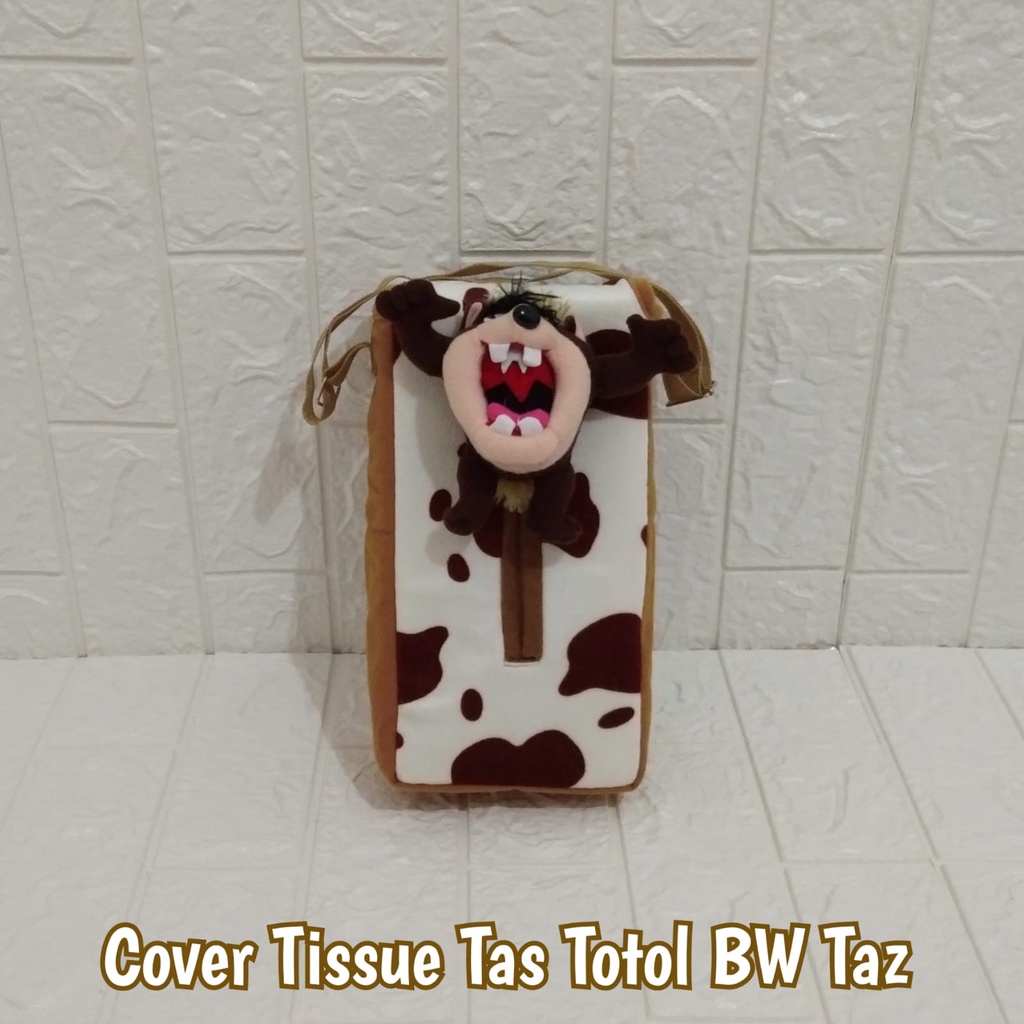 Cover Tissue - Wadah Tisu - Tempat Tissue - Tas Gantung Motif Tazmania Totol
