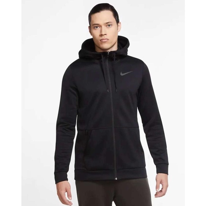 Jaket Training Nike Therma Hoodie Zip Dry Fit (Cu6232 010)