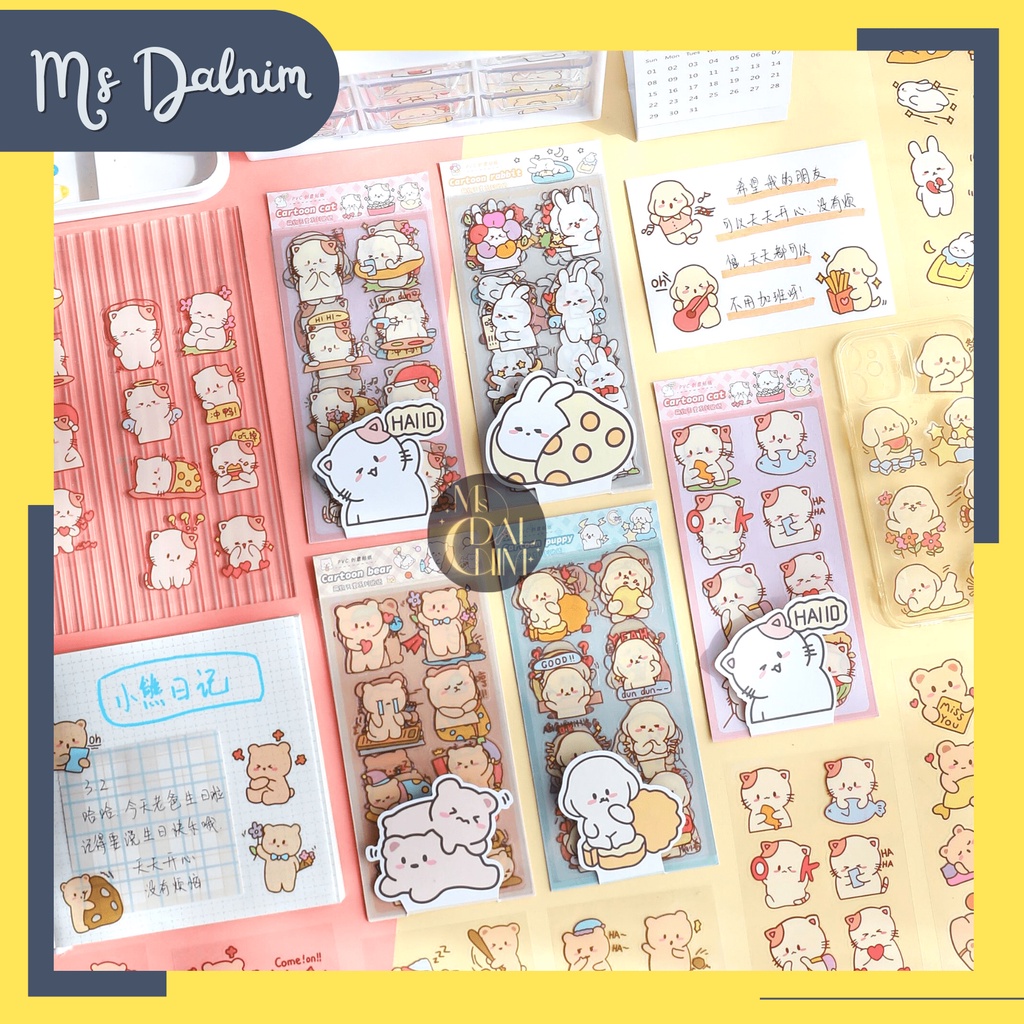 

Stiker Lucu Aesthetic Anti Air (8 Lembar) Cartoon Dekorasi Jurnal / Deco Sticker Anak-Anak Photocard Toploader HP Cute Jepang Korea Kawaii DIY Diary Planner Journal Scrapbook Craft [ST130]