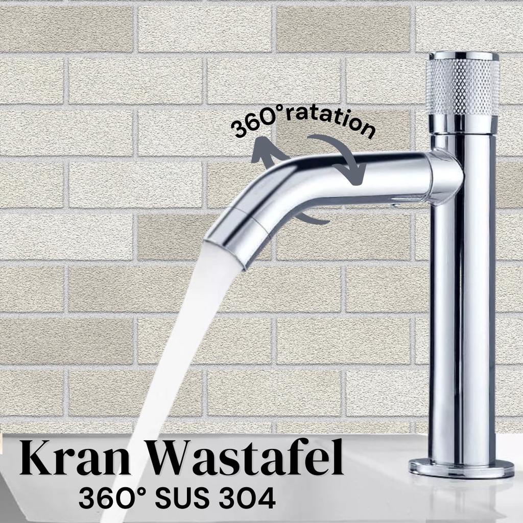 Kran Wastafel Bambu Stainless Hitam - Kran Washtafel Cuci Tangan SUS 304 Kran cuci muka