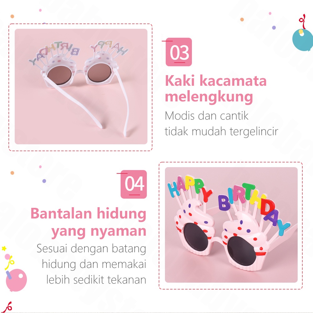 Halo Baby kacamata happy birthday/Kacamata Ulang tahun happy birthday/ Kacamata Anak Unisex fashion