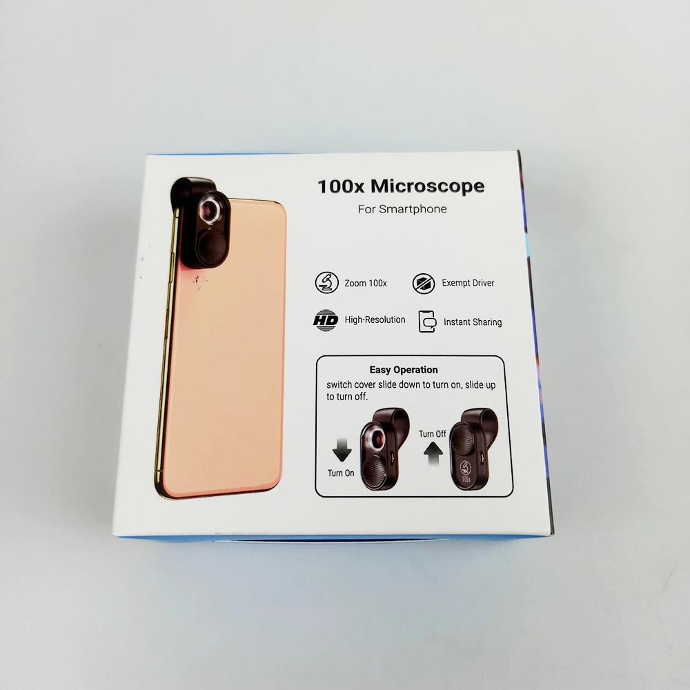 APEXEL Lensa Mikro Kamera Smartphone Mikroskop 100x with LED Light and Universal Clip - APL-MS001 - Black