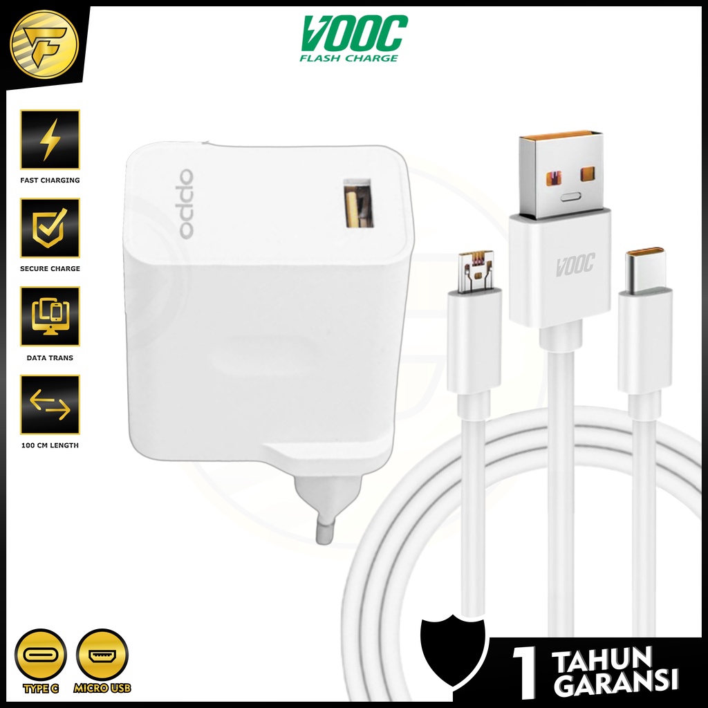 OPPO RENO5 Pro Charger VOOC Fast Charging kabel data Type C Micro USB cas HP universal android original