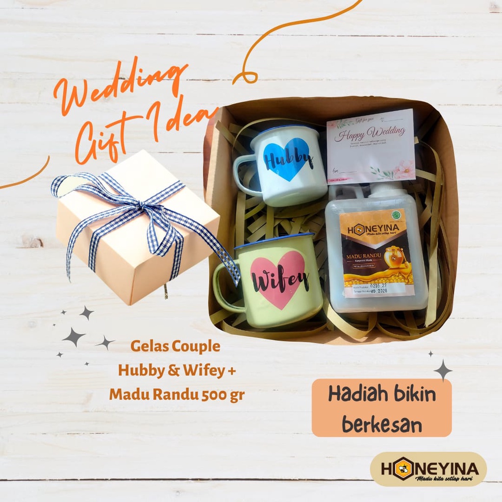 

Wedding GIFTBOX / Paket KADO PENGANTIN | Gelas COUPLE wifey hubby