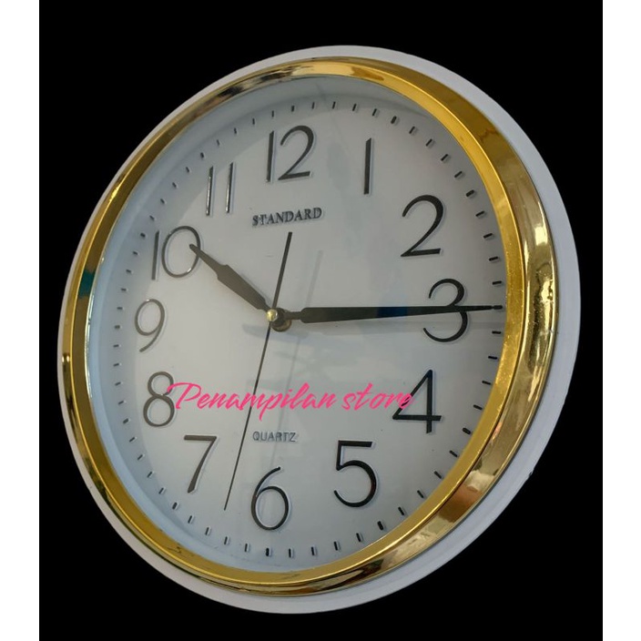 Jam dinding original Gold kombinasi Putih besar 30cm