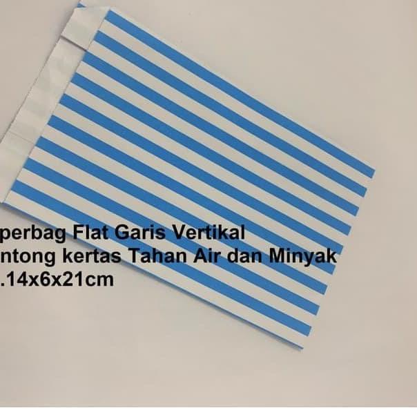 

Paperbag Kantong Tahan Air Minyak vertikal Blue 14x6x21cm(M) Foodgrade