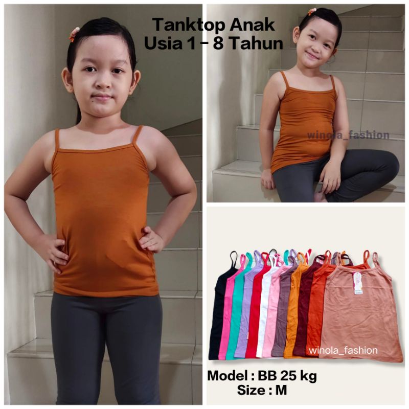 Miranda Tanktop / Tank Top Anak Cewek Perempuan , Kaos Dalam Anak Tali Kecil Bahan Rayon Spandek Unt