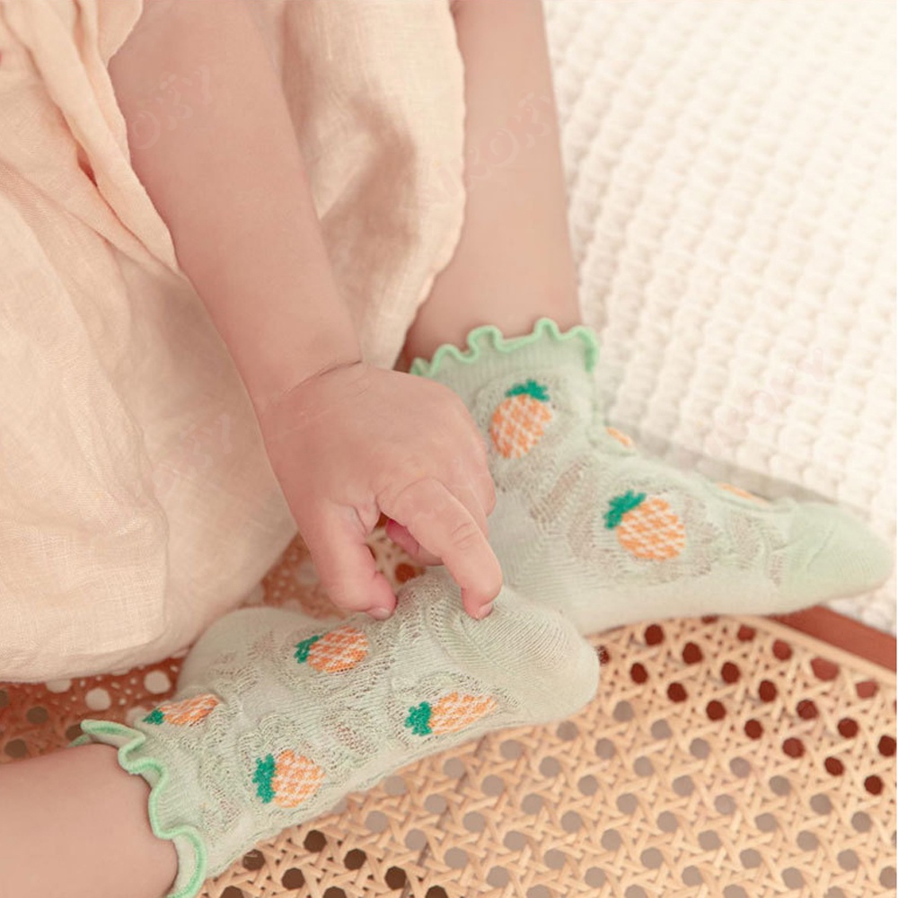 Aikoky Kaos kaki bayi anti slip/Kaus kaki bayi perempuan/Baby Socks Dengan Model Buah