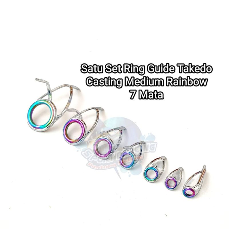 Ring Guide Takedo Casting Medium Rainbow Non Fuji - Satu Set Ring Guide Casting Takedo Medium Rainbo