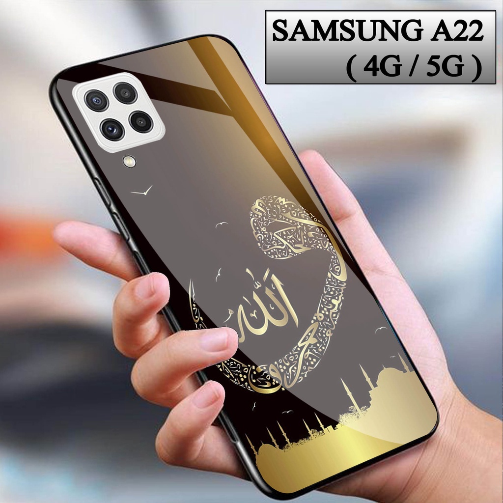 Softcase Glass Kaca Samsung A22 4G/5G - Case Hp Pelindung Handphone  Samsung A22 4G/5G [ A56].