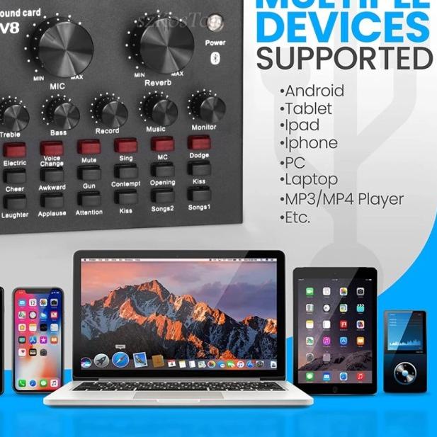 Sound Card V8 Mixer Bluetooth / Sound Card V8 Broadcast /Mixer V8 USB
