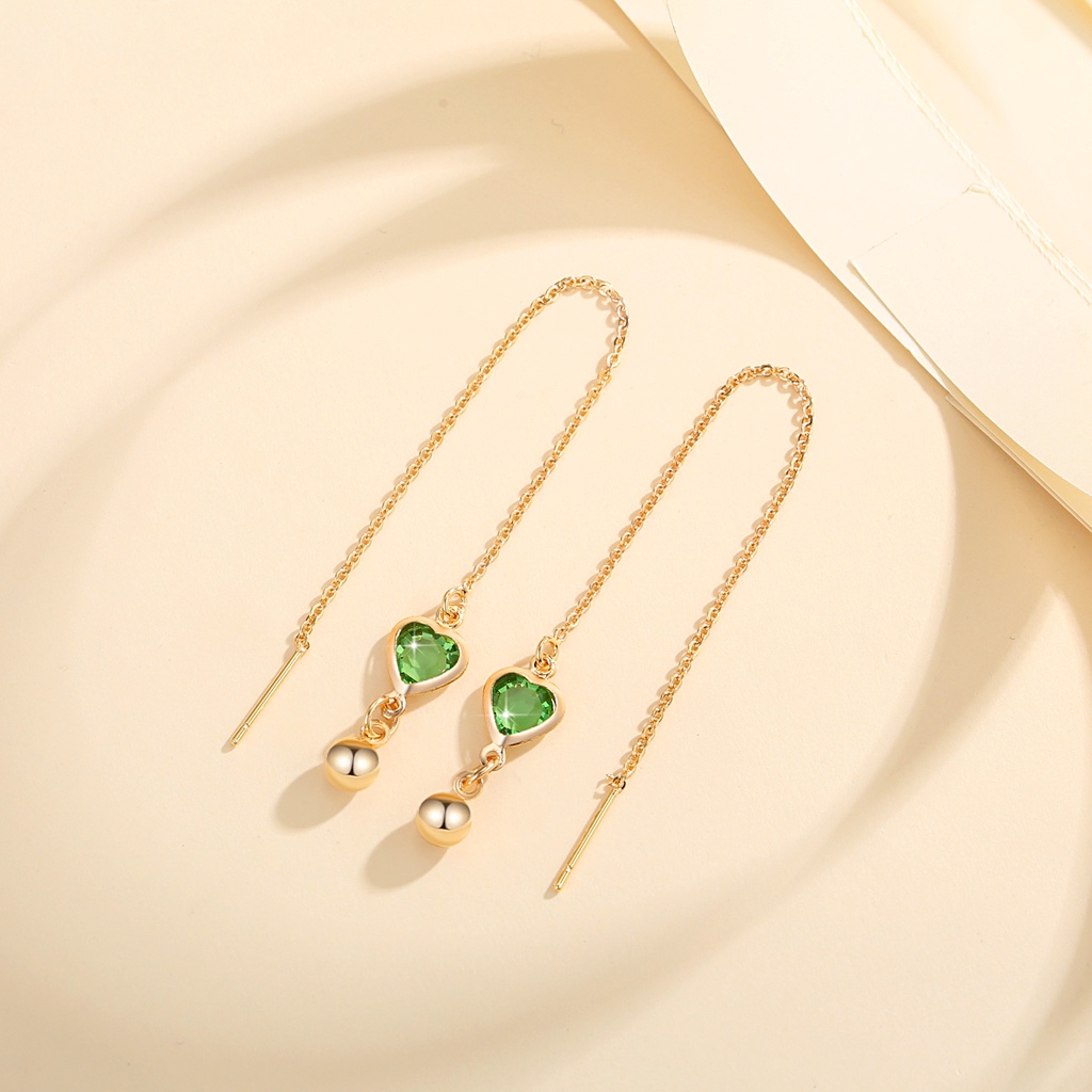 Y850 [COD✔]Anting Menjuntai Warna Bentuk Hati Bahan Anti Korosi Untuk Wanita Korean Premium