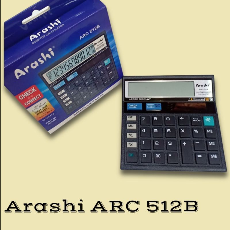 

Arashi Kalkulator ARC 512A / 12 Digit / Check Correct
