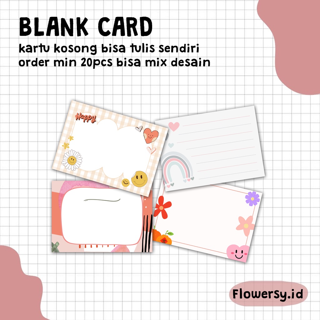 KARTU UCAPAN KOSONG/ BLANK CARD/ KARTU ULANG TAHUN/ KARTU KOSONG