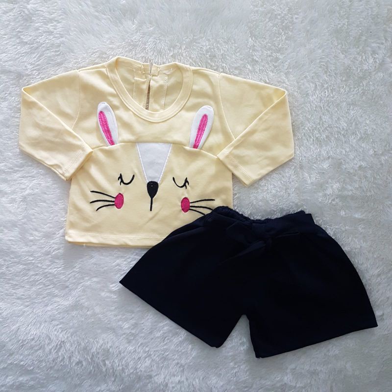 Baju Bayi Bunny shorts set