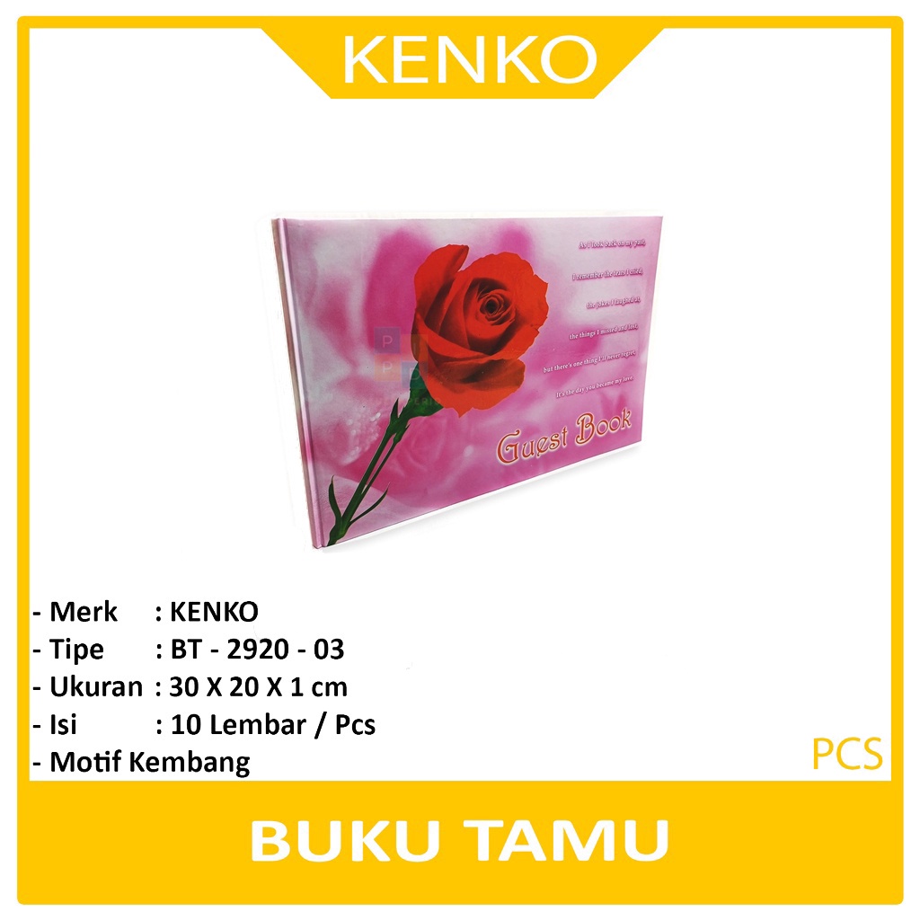 

Buku Tamu Kenko BT 2920 Motif Kembang 03