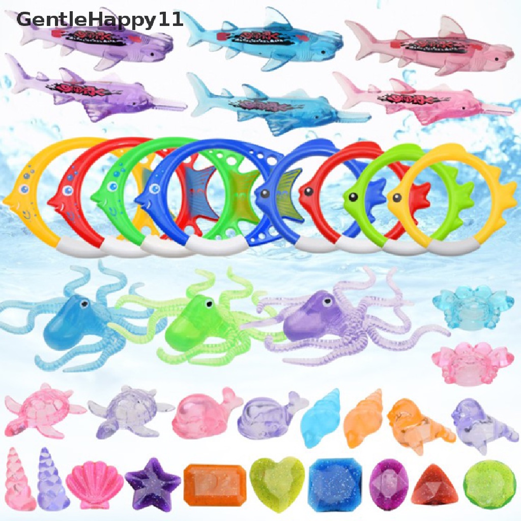 Gentlehappy Underwater Swim Pool Diving Mainan Musim Panas Renang Menyelam Mainan Set Cincin Air id