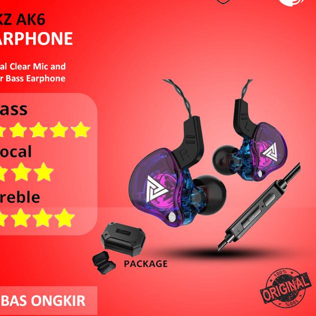 QKZ AK6 Sport Earphone with Mic - Colorful